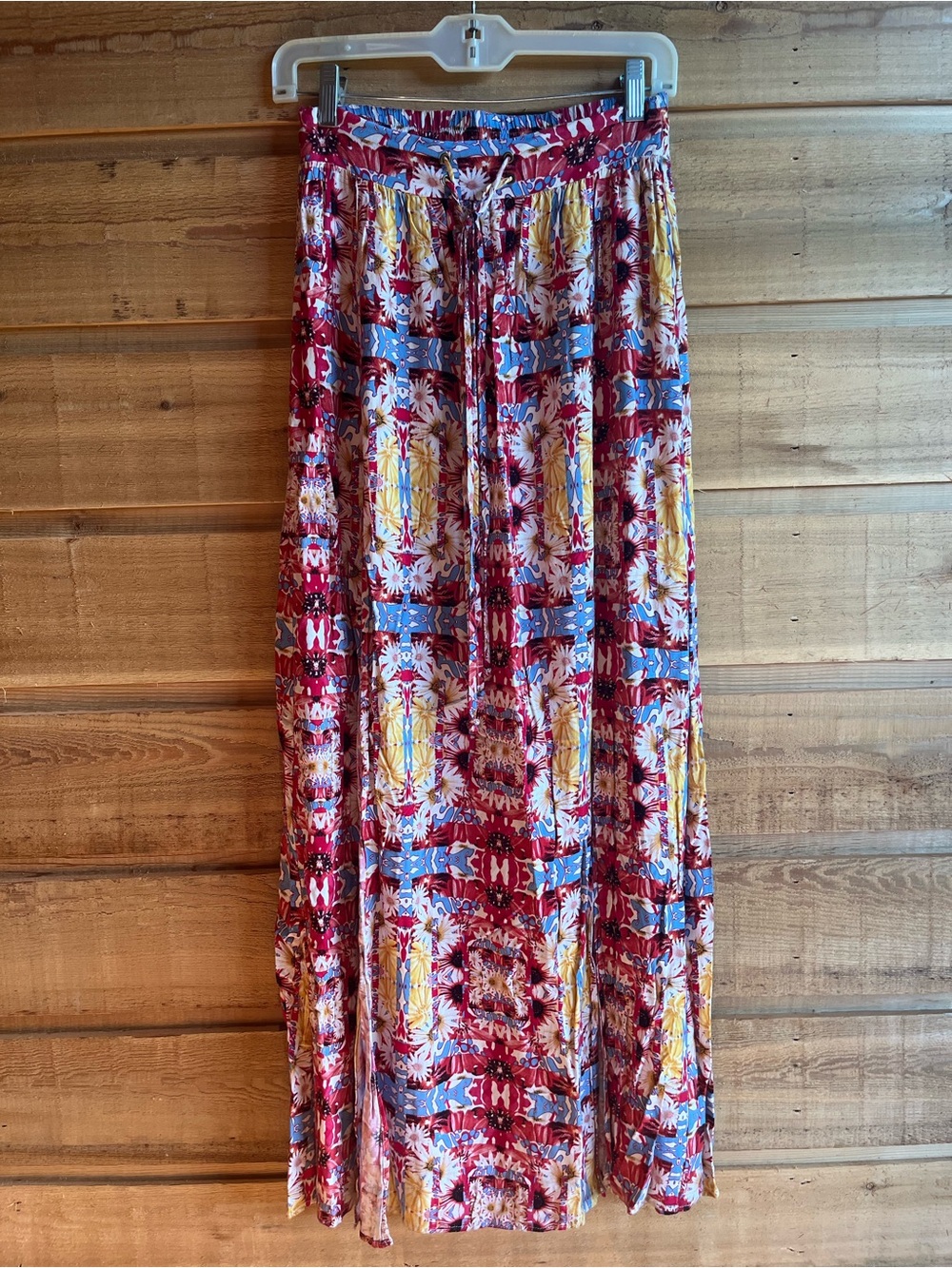 MINKPINK - Vintage Y2K Pink Floral Print Maxi Skirt with Double Slit